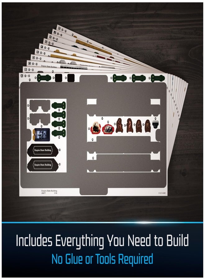 4D Build, Architect Series Empire State Building 3D Model Kit with LED Lights, Desk Décor, Adult Puzzles, Building Toys, 3D Puzzles for Adults & Teens, 479 Pieces, for Ages 12 & Up - Image 3